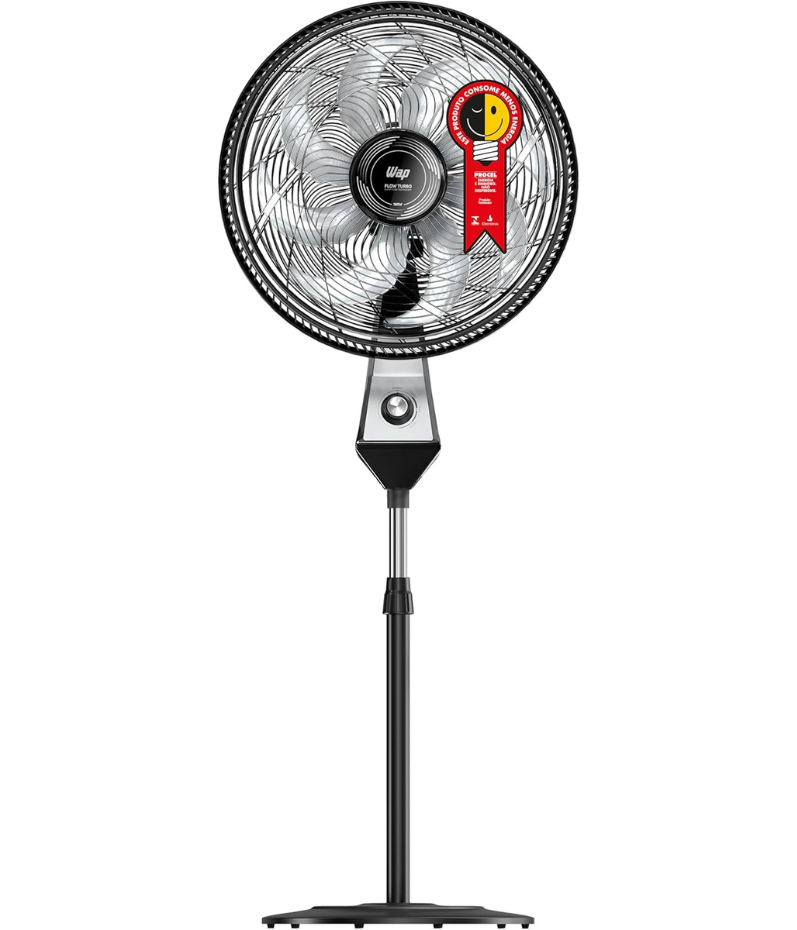 WAP Ventilador de Coluna 50cm FLOW TURBO, com Tecnologia Silenciosa e Econômica, 8 Pás e 3 Velocidades, 180w